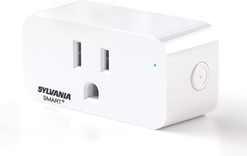 Sylvania WiFi Smart Plug, Voice Control, Compatible with Alexa and Google Home, Timer, On/Off, White - 4 Pack (75703)