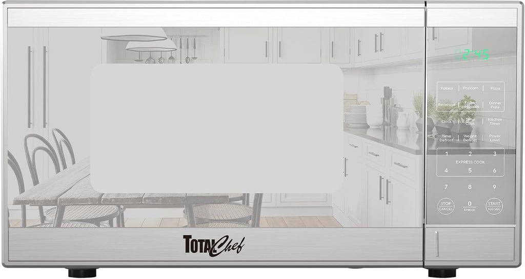 0.9 Cu Ft Microwave Oven – Compact Countertop Kitchen Appliance, Small Stainless Steel Microwave with Digital Touch