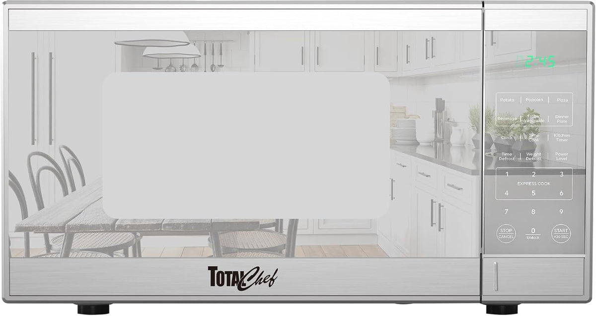 0.9 Cu Ft Microwave Oven – Compact Countertop Kitchen Appliance, Small Stainless Steel Microwave with Digital Touch