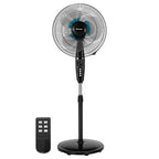 Pedestal Fan, 16-Inch Adjustable Height Fan, 3-Speed Digital Control, Timer, LCD Display, Double Blades, Remote