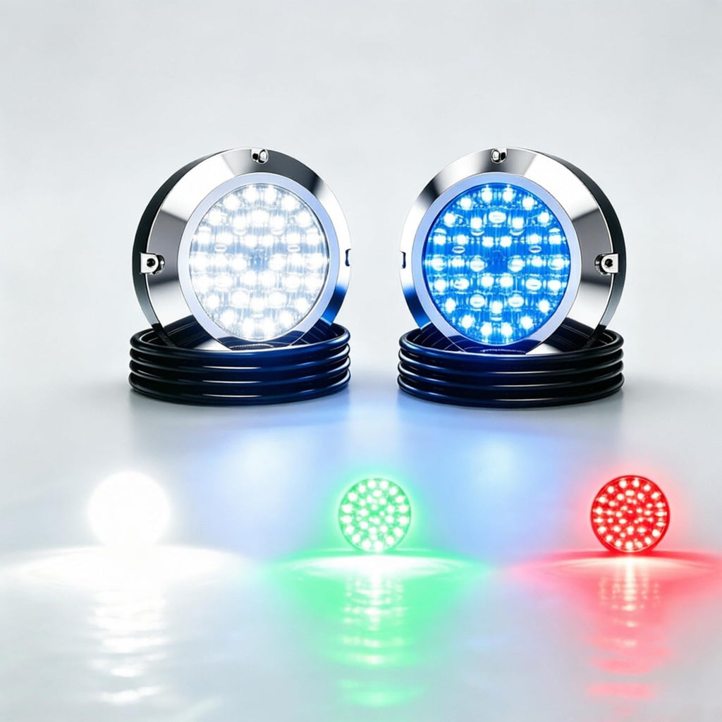 4.25" RGBW Underwater Boat Lights Marine LED Transom Waterproof DC10-30V