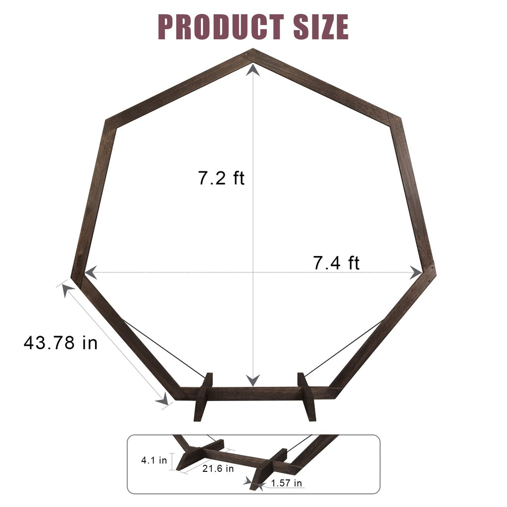 7.2-Ft Heptagonal Wooden Wedding Arch