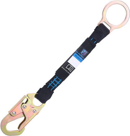 18 Inch D Ring Extender with Galvanized Steel Self Locking Snap Hook and O Ring，Heavy Duty Fall Protection Safety