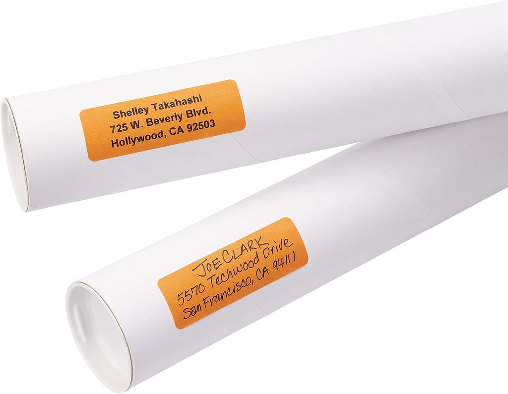 Self-Adhesive Removable Labels, 1 x 3 Inches, Orange Neon, 200 per Pack (05477)
