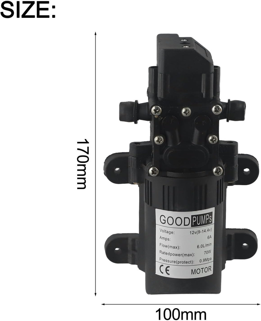 DC 12V Diaphragm Pump Adjustable Self Priming Sprayer Water Transfer Pump