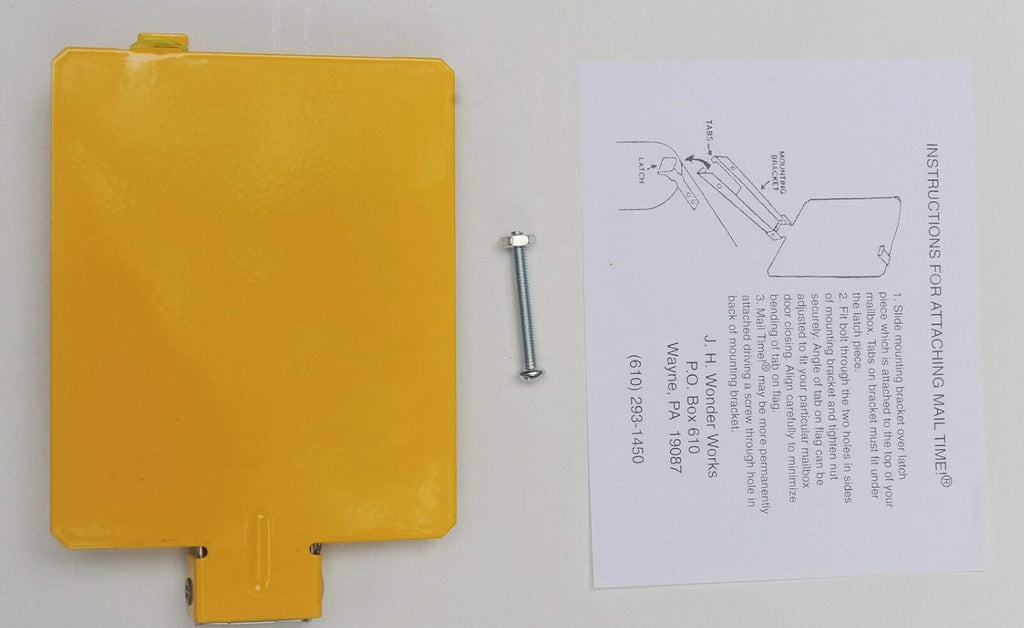 Mail Flag - Aluminum Yellow, Mailbox Signal Flag, Post Mount, Traditional Style, AS PICTURED
