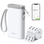 Label Maker Machine with Tape, P21 Label Printer with 3 Tapes, White