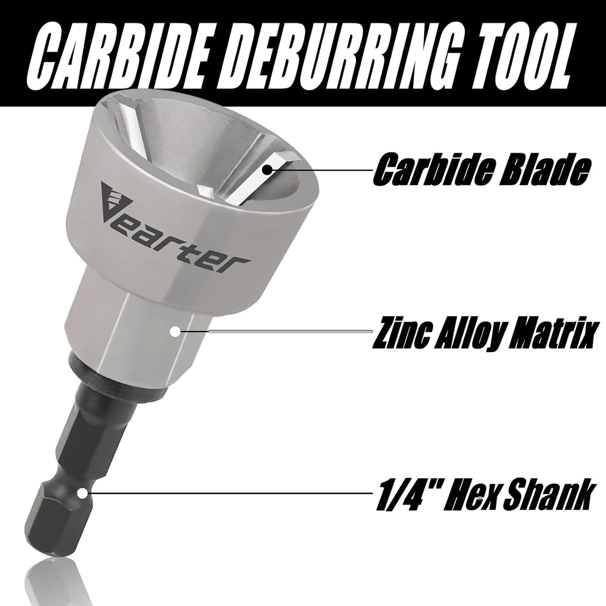 1/8"-3/4" External Chamfer Drill Bit, Bolt Deburring Tool for Metal