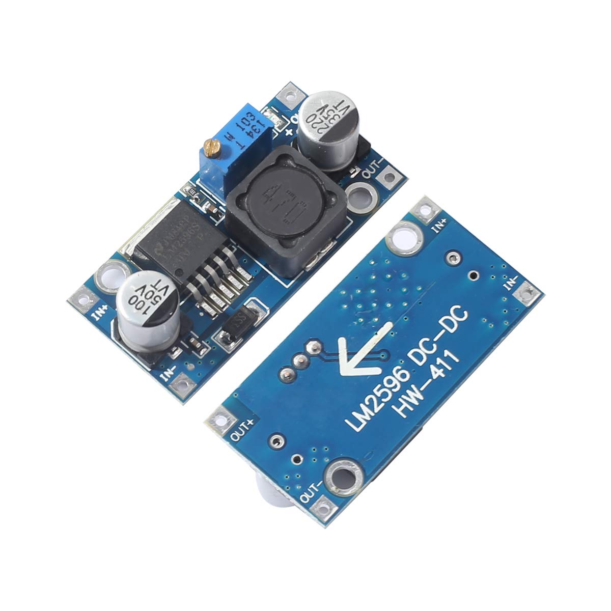 DEVMO 10 Pack LM2596 LM2596S DC-DC Step Down Variable Volt Regulator Input 3.0-40V Output 1.5-35V Adjustable Buck Converter Electronic Voltage Stabilizer Power Supply Module