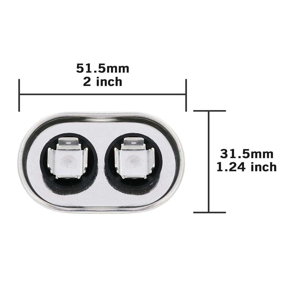 VEXUNGA 7.5uF 370/440VAC 50/60Hz CBB65 CBB65A Oval Run Start Capacitor 7.5 MFD 370V/440V Air Conditioner Capacitors for AC Unit Fan Motor Start or Pool Pump or Air Condenser Straight Cool