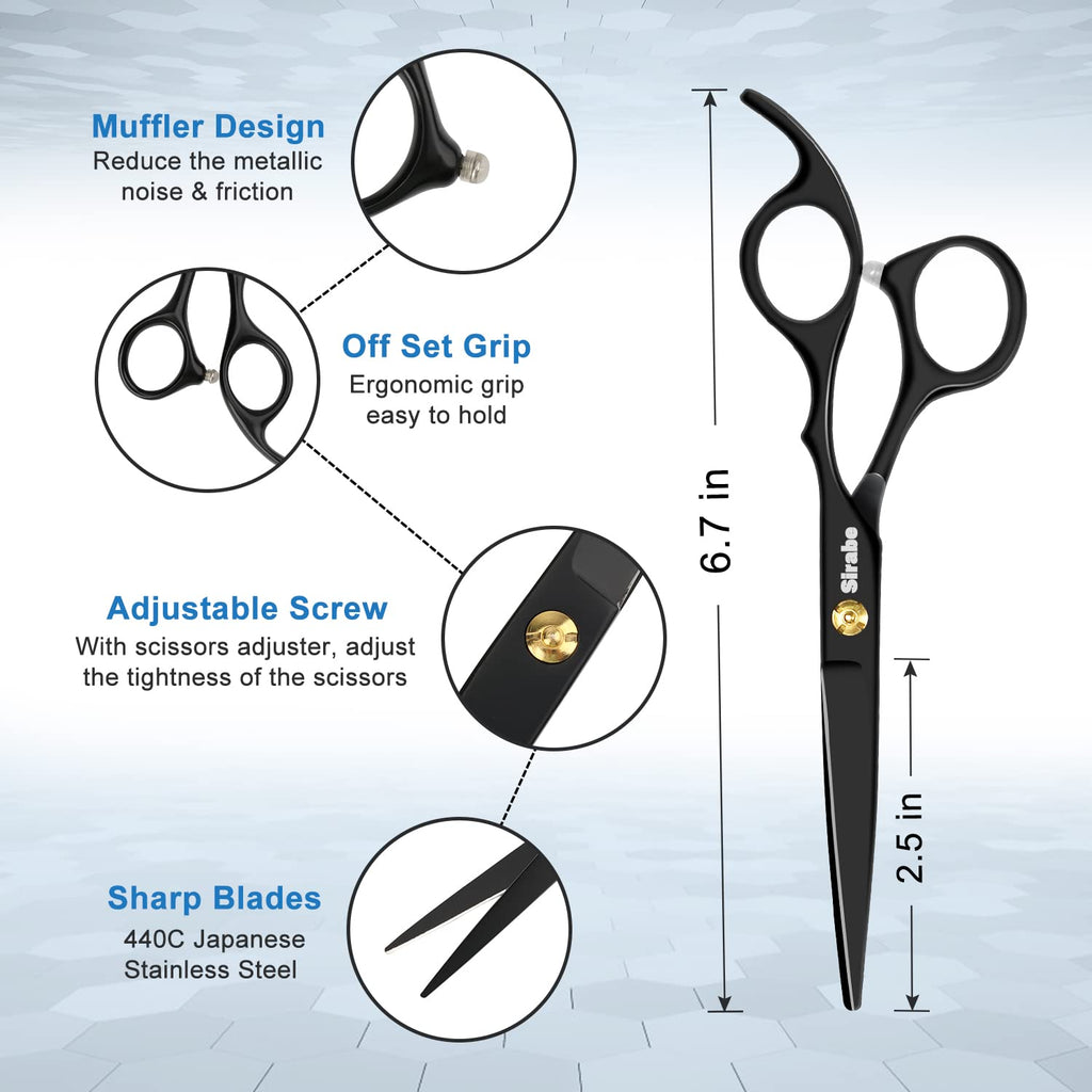 10 PCS Hair Cutting Scissors Set, Professional Haircut Scissors Kit with Cutting Scissors, Thinning Shears, Comb