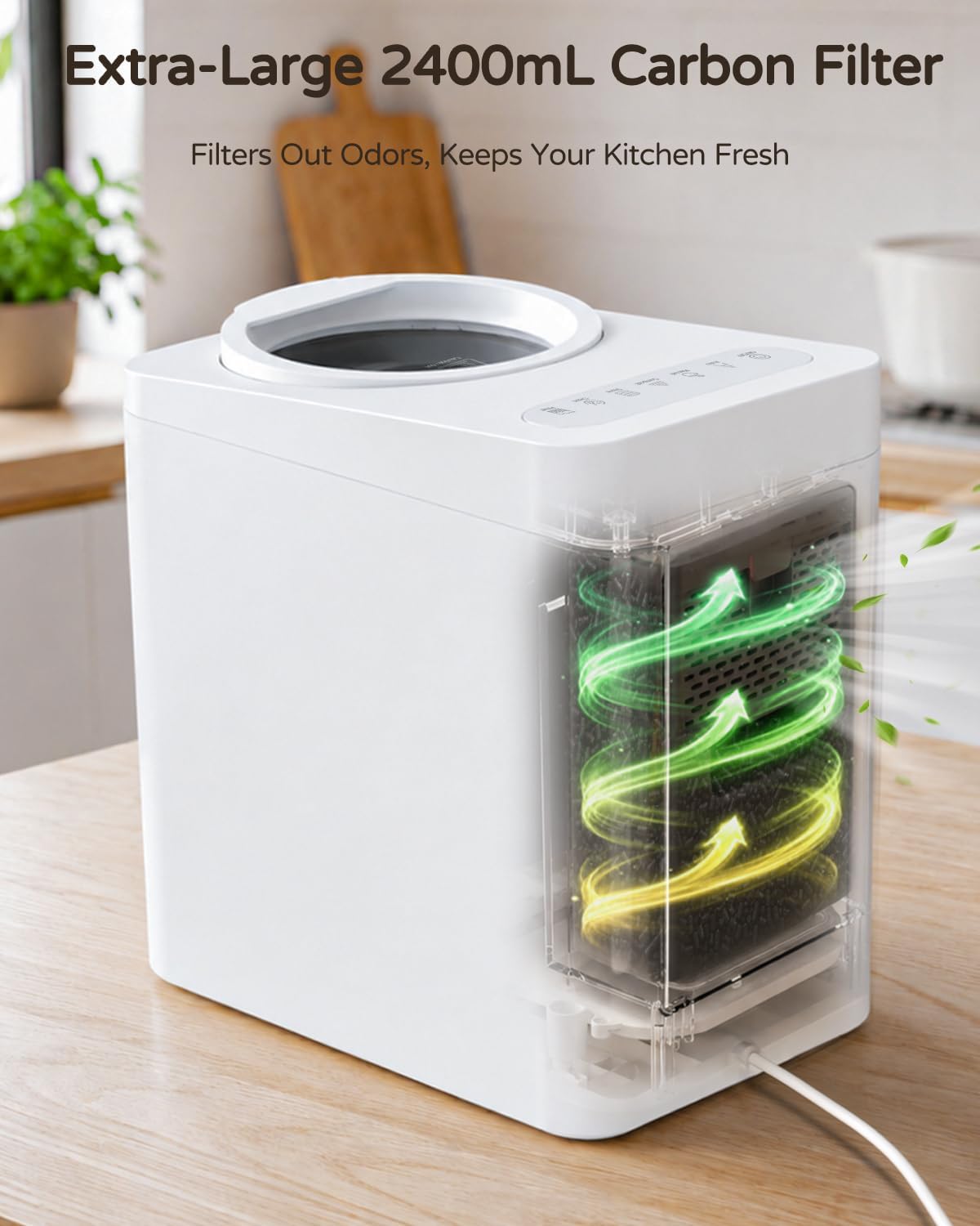 4.5L Large Electric Kitchen Composter & Food Recycler, Smart Indoor Odorless Countertop Compost Bin with Store Mode