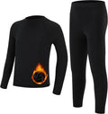 Boys Thermal Underwear Set Youth Kids Long Johns Boy Base Layer Soft Thermal Pants Fleece Lined Long Sleeve Shirt