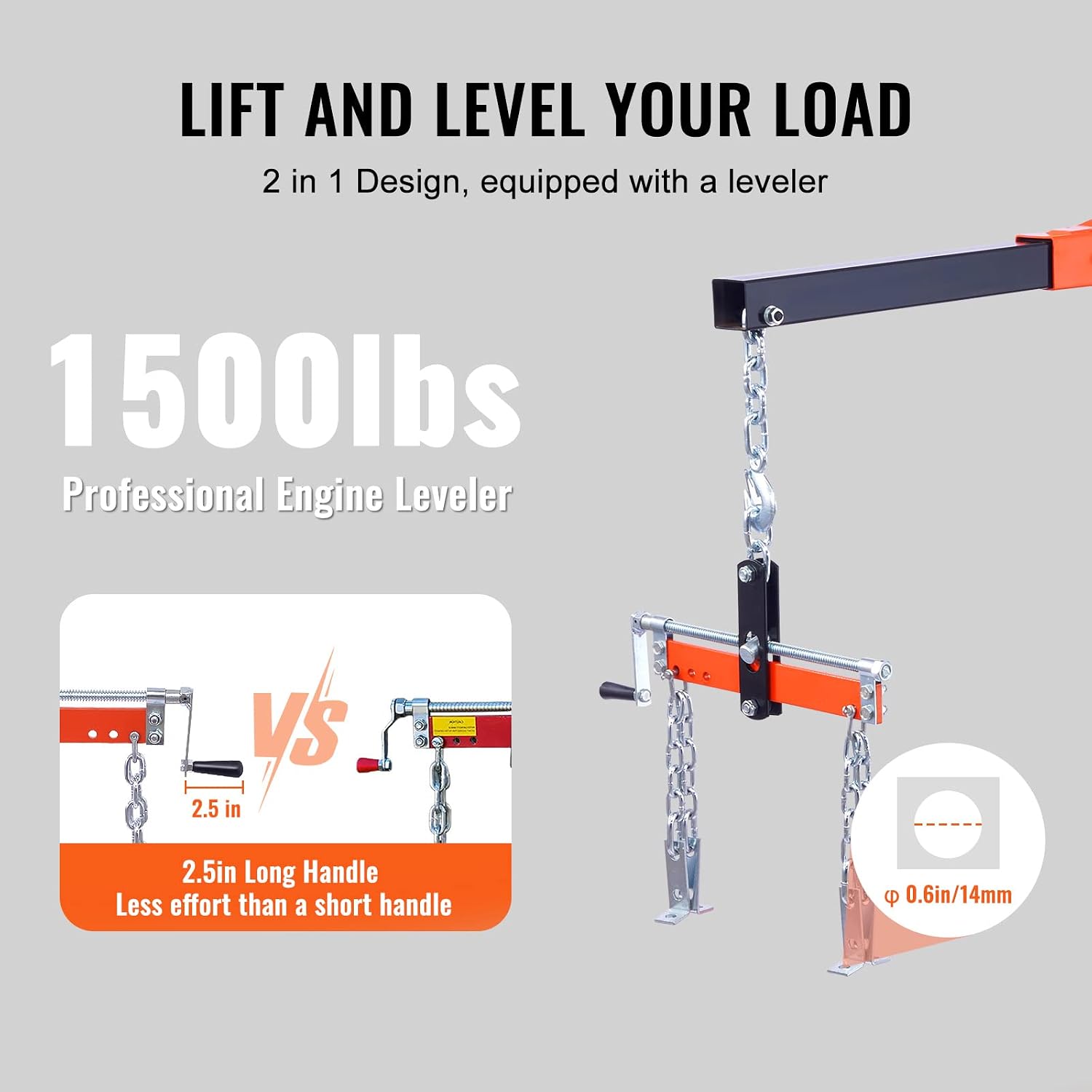 Hydraulic Engine Hoist with Lever, 2 Ton/4400 LBS Heavy-Duty Cherry Picker Shop Crane, Foldable Engine Crane and
