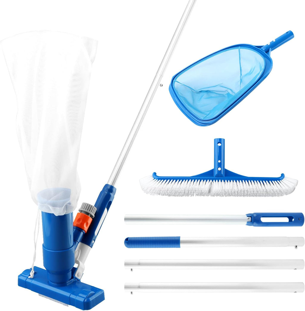 Pool Skimmer Net, Swimming Pool Cleaning Kit, Vacuum Cleaner Bottom Brush Mesh Leaf Bag Semi-deep Skimmer Net &