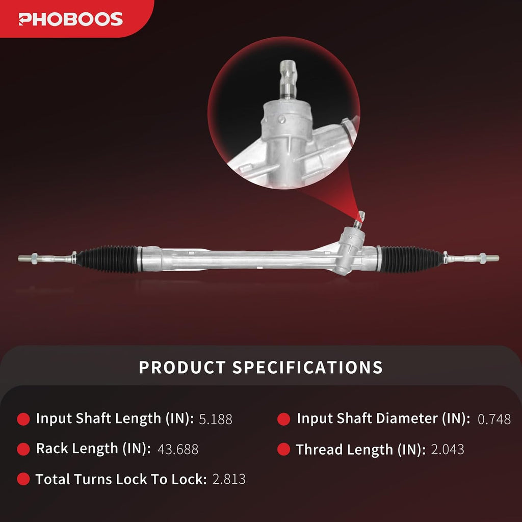 PHOBOOS Manual Steering Rack and Pinion Fit for Toyota RAV4