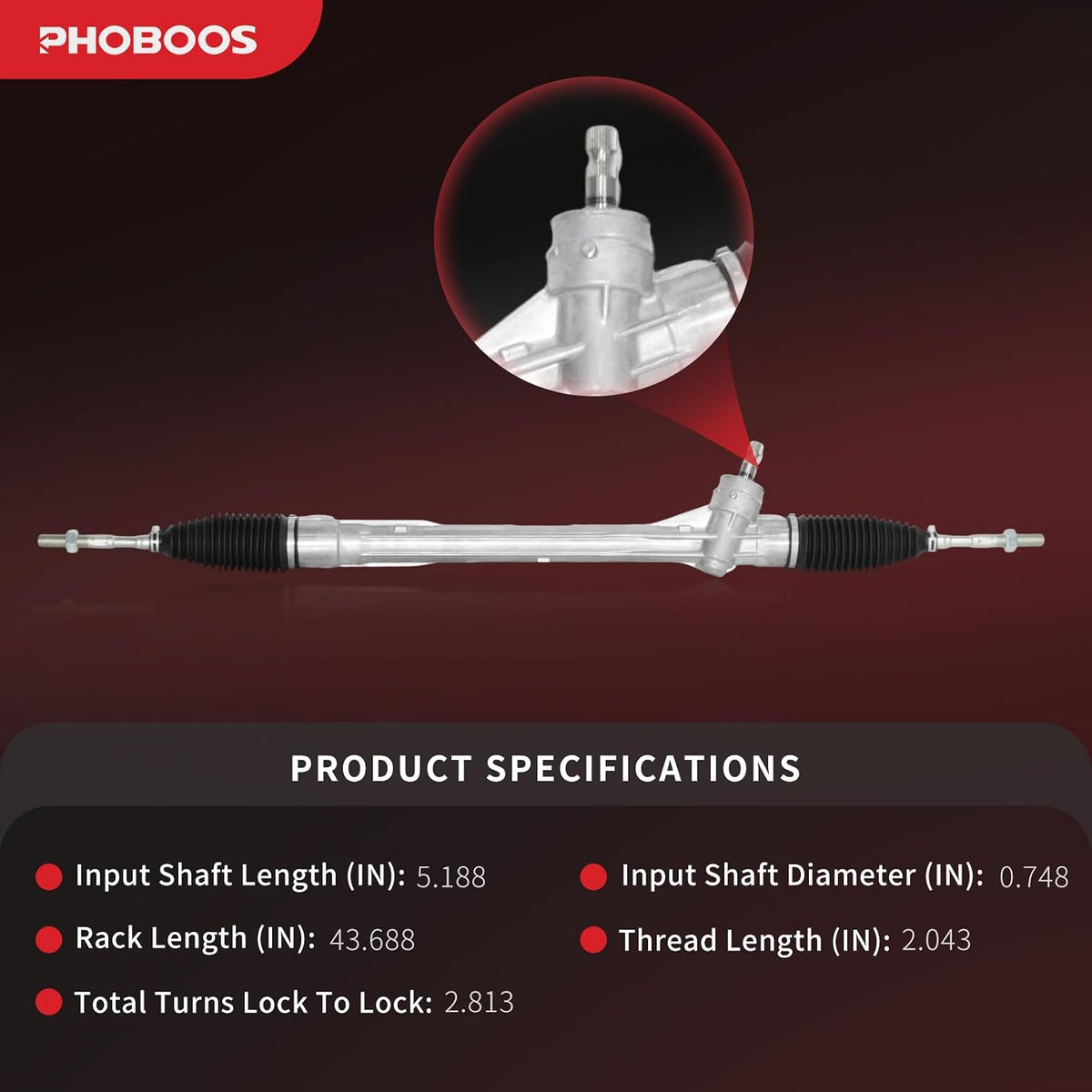 PHOBOOS Manual Steering Rack and Pinion Fit for Toyota RAV4