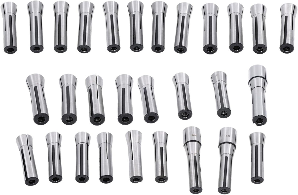 findmall 29Pcs R8 Collet Set with R8 Collet Rack