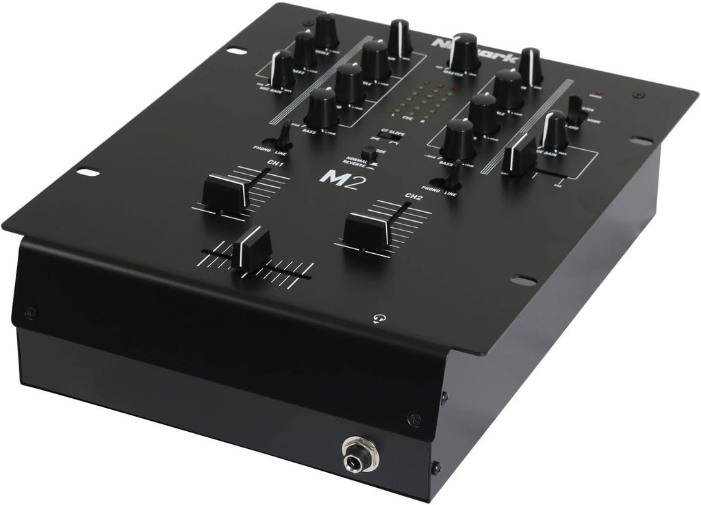 M2 2-Channel Scratch DJ Mixer | Rack-Mountable Scratch Mixer, 3-Band EQ, Mic Input, Replacable Slope-Adjustable