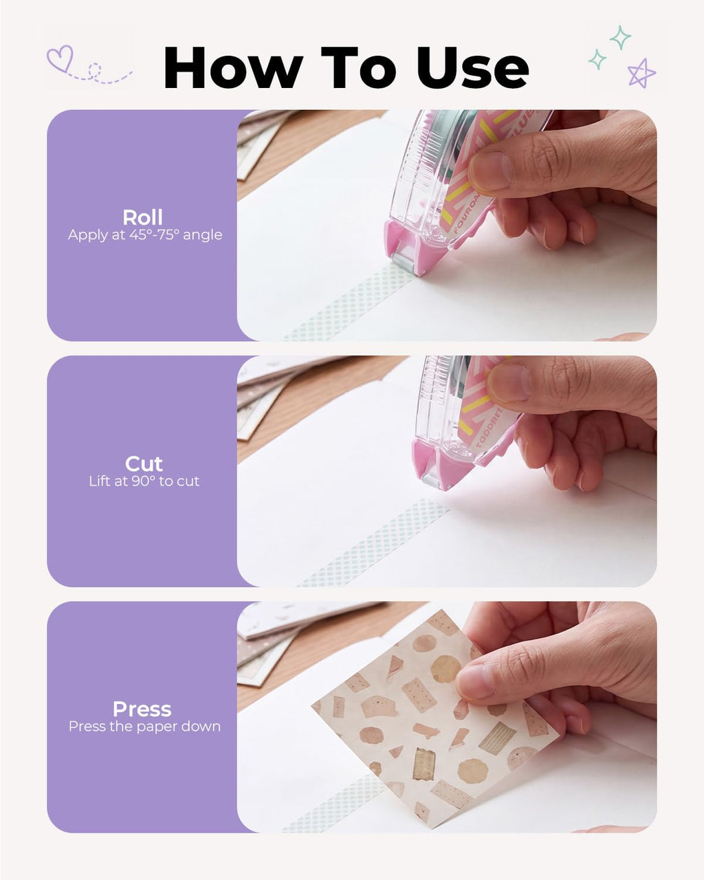 Double Sided Tape Roller for Scrapbooking, 8 Pack