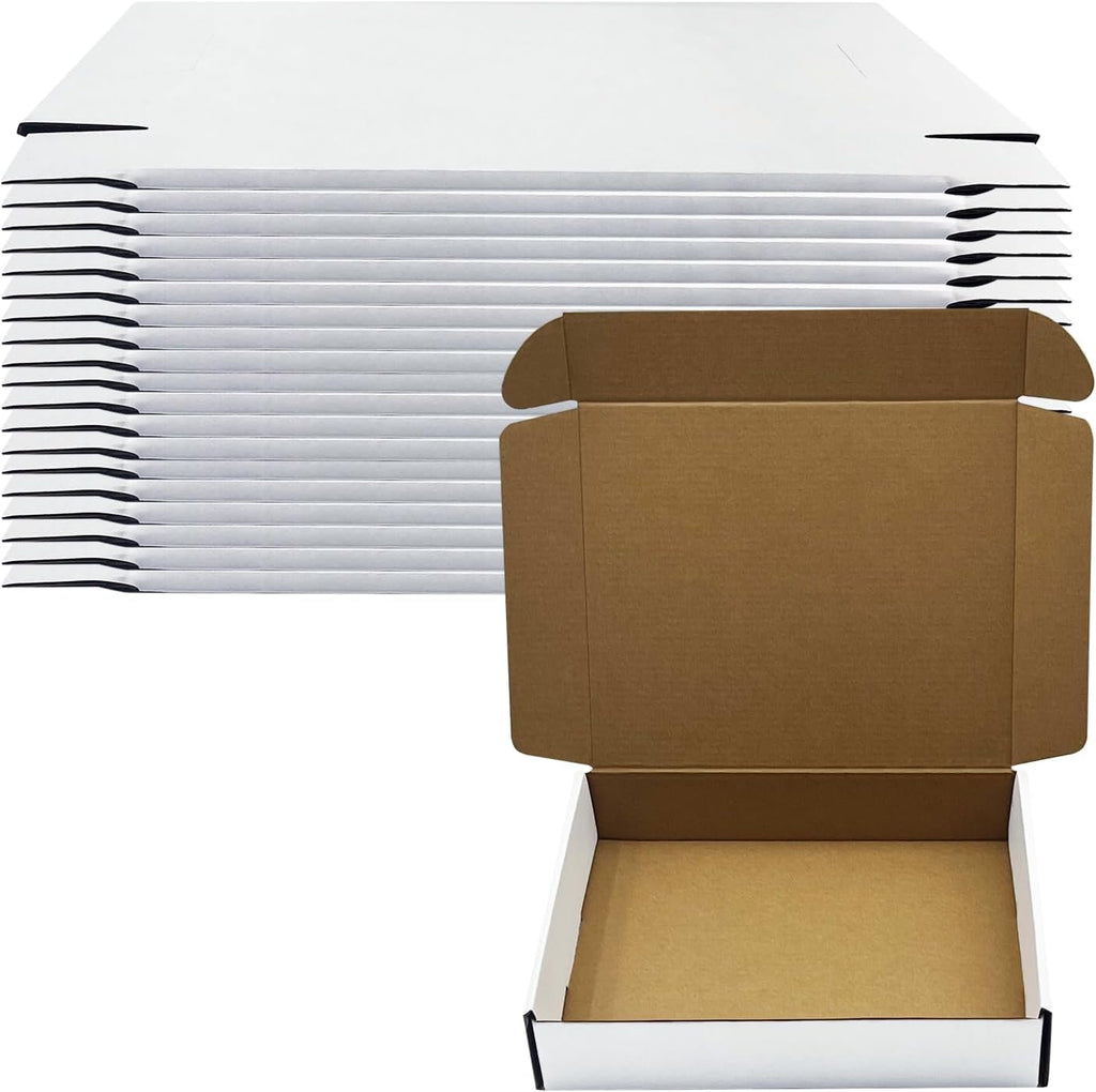 White 10x8x2 inch Shipping Box Pack of 25, Corrugated Cardboard Mailer Box