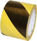 JVCC Hazard Warning Tape 6 mils Thick, 3 in. (72mm Actual) x 18 yds. (Black with Yellow Stripes)