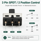 20PCS SPDT Micro Slide Switch, 3 Pin 2 Position 5mm Vertical Switch