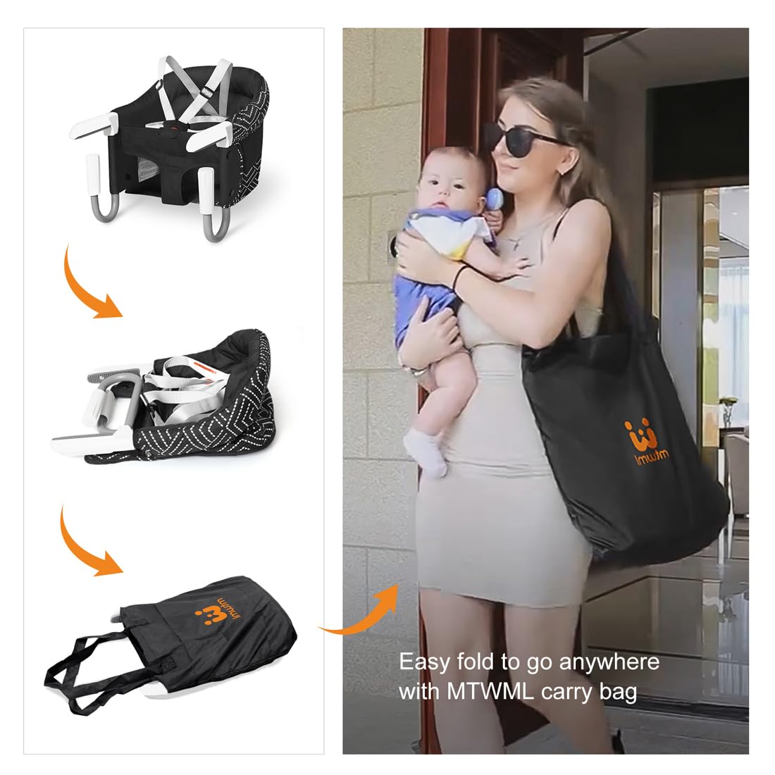 Portable High Chair for Table,Hook On High Chair that Attaches to Table,Space Saver Clip On Counter Seat for