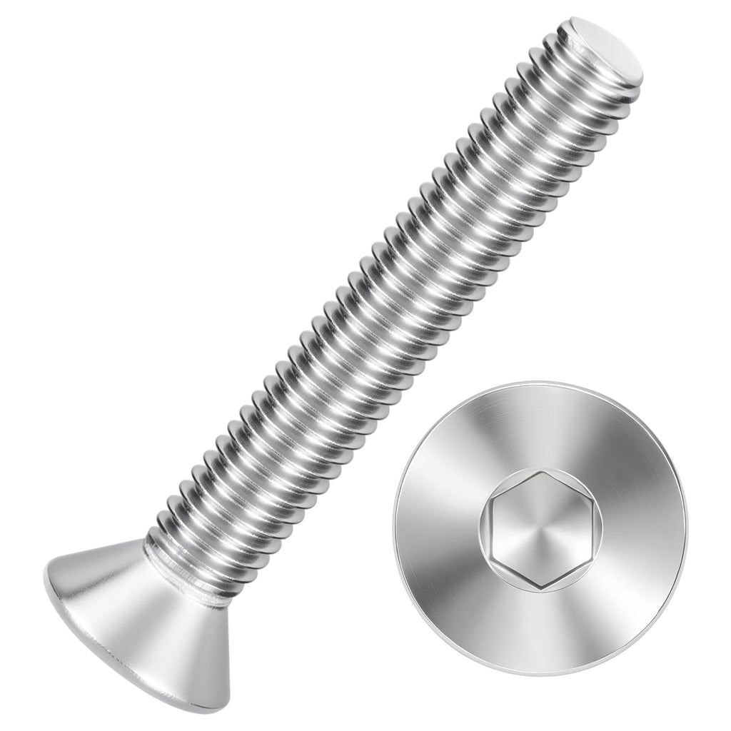 Kozelo 10Pcs #10-32x1-1/4 Flat Head Socket Cap Screw Countersunk Bolt
