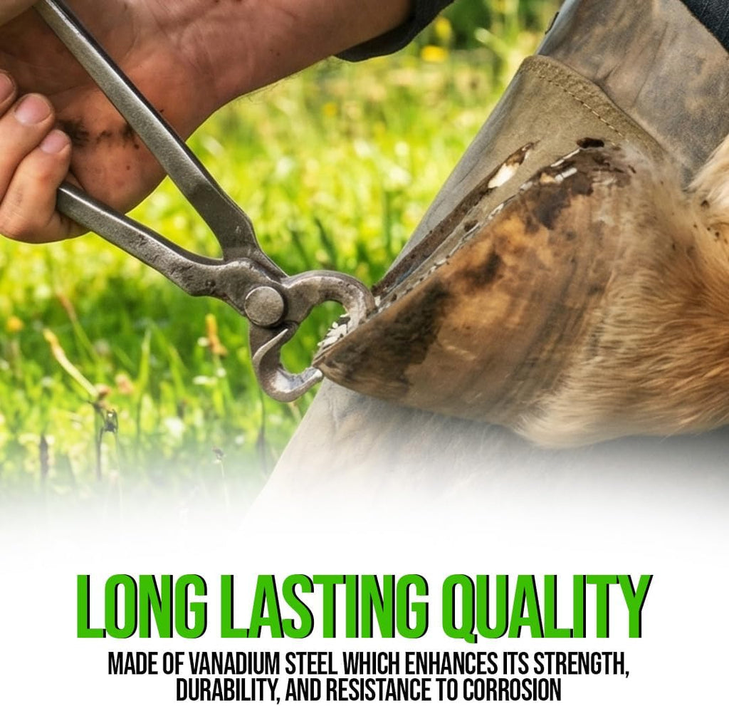 14-Inch Hoof Nipper - Premium Vanadium Steel Farrier Tool with Dull Finish for Precision Horse Hoof Trimming