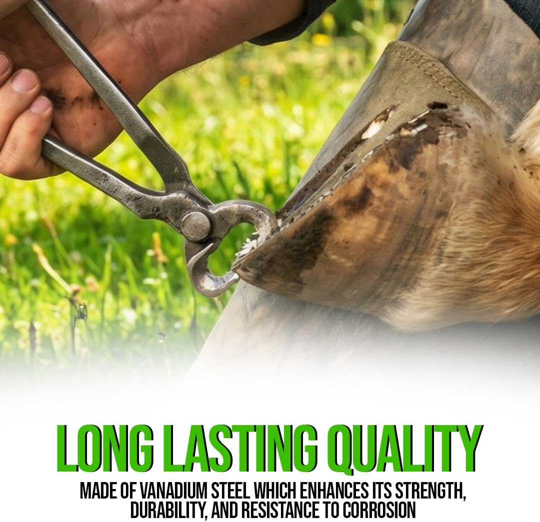 14-Inch Hoof Nipper - Premium Vanadium Steel Farrier Tool with Dull Finish for Precision Horse Hoof Trimming