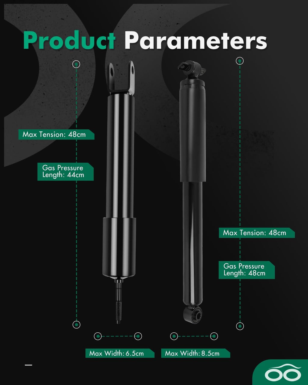 SCITOO Front Rear Shocks 4pcs for Hummer H3 Shock Absorbers