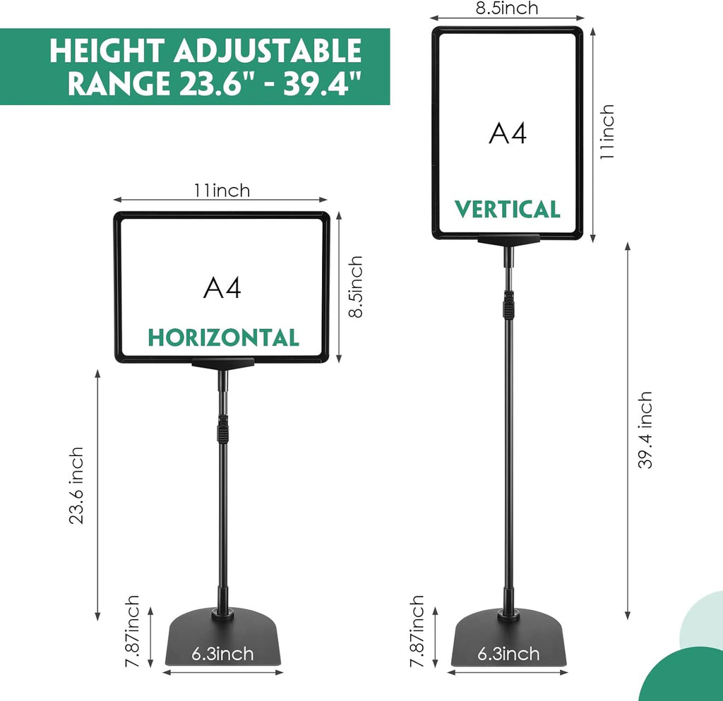 12 Pack Adjustable Poster Stand Holder Floor Standing Display Sign Holder for Advertising Business Menu Stand