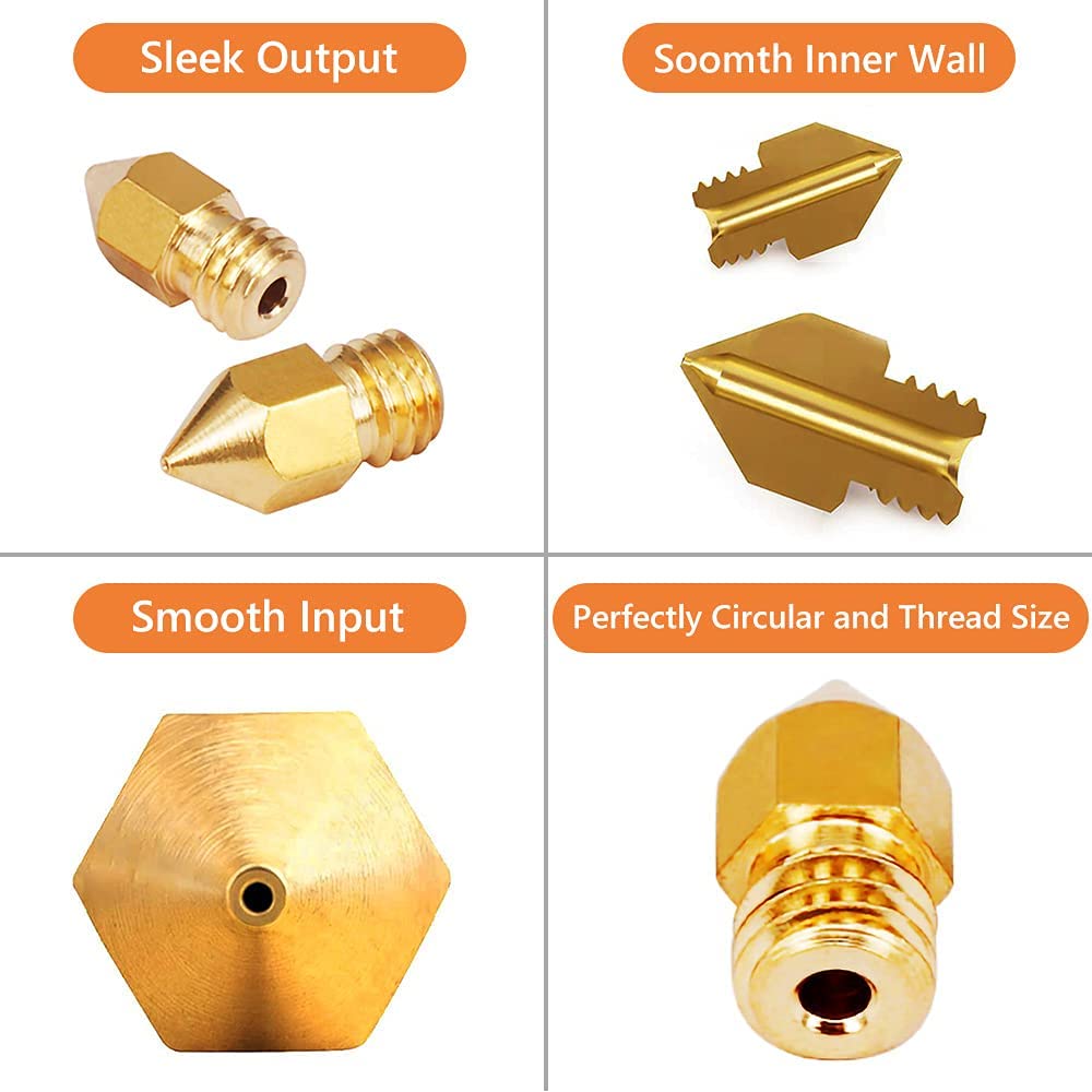 Official MK8 Ender 3 Nozzles 24 pcs 3D Printer Brass Nozzles Extruder for Ender 3 Series and Creality CR-10 0.2mm