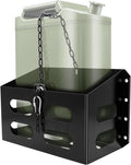 Jerry Gas Cans Holder Rack 5 Gallon/20 Liter, Lockable Metal Steel Jerry Gasoline Cans Mount Brackets, Fuel Jug