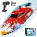RC Boat, Remote Control Boat for Kids, 25 KPH Fast RC Speed Boat with LED Lights for Pools & Lake, 2.4GHz Racing