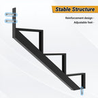 Steel Stair Riser-2 Pack, 3 Step Stringers for Deck, Sturdy Steel Stringer for Outdoor Steps
