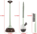 Toilet Brush and Plunger Set,Green 3 in 1 Bathroom Scrubber Plunger and Angled Toilet Bowl Brush & Scrubber Combo