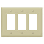ENERLITES 3-Gang Ivory Mid-Size Decorator Switch Outlet Wall Plate Cover