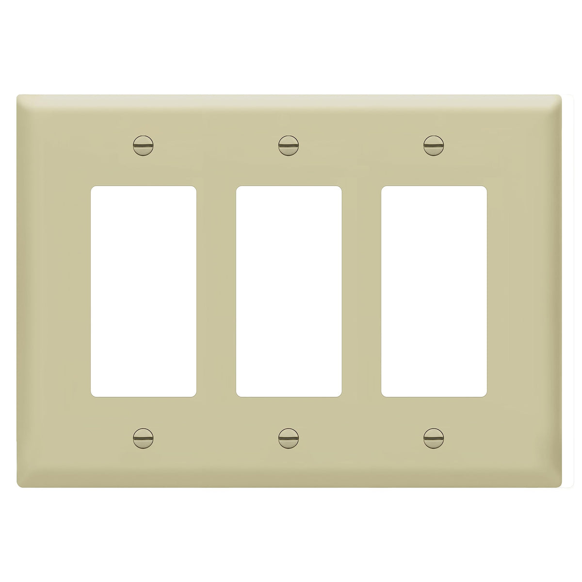 ENERLITES 3-Gang Ivory Mid-Size Decorator Switch Outlet Wall Plate Cover