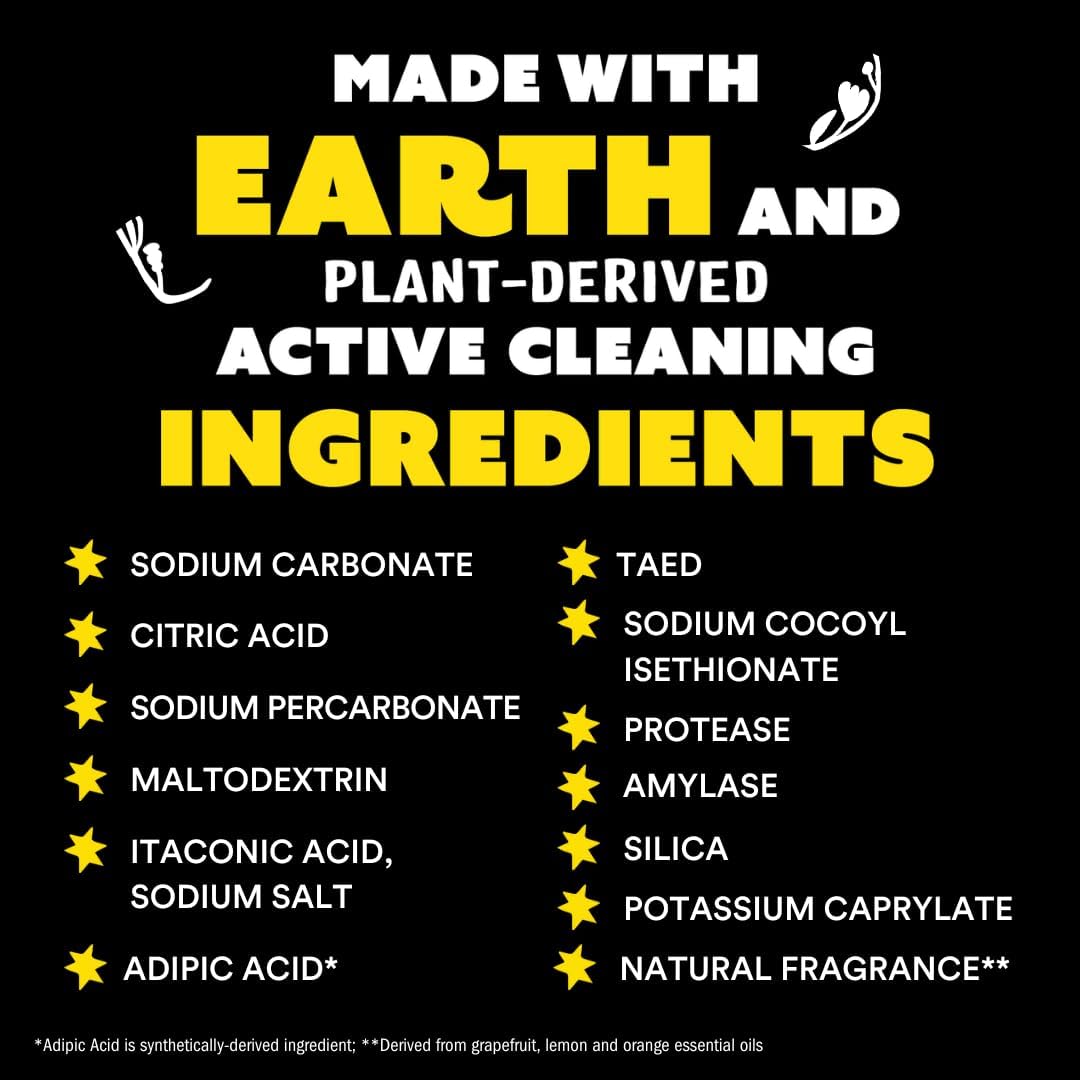 Washing Machine Cleaner | Removes Odors & Grime from Front & Top Loader Machines, Including HE (Citrus - 10 Tablets)