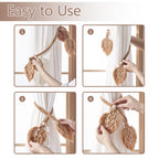 2 Pack Boho Curtain Tiebacks, Apricot