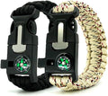 Survival Bracelet,Practical Five Functions, Fire Starter, Loud Whistle, Reliable Compass, Rope Cutter, Reliable Paracord