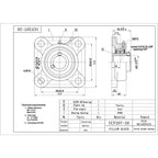 PGN UCF207-20 (2 Pack) Square Flange Bearing 1-1/4" Bore