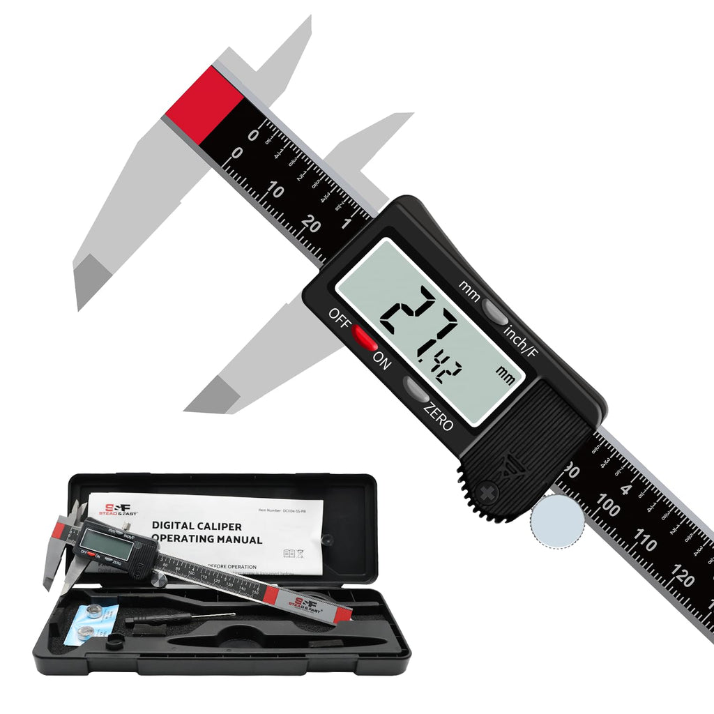 S&F STEAD & FAST Digital Caliper Measuring Tool 6 inch, Auto-Off