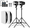 Professional Studio Flash Kit for Photography, Strobe Lights Softbox Lighting Kit, 2x180W 5600K Compact Monolights
