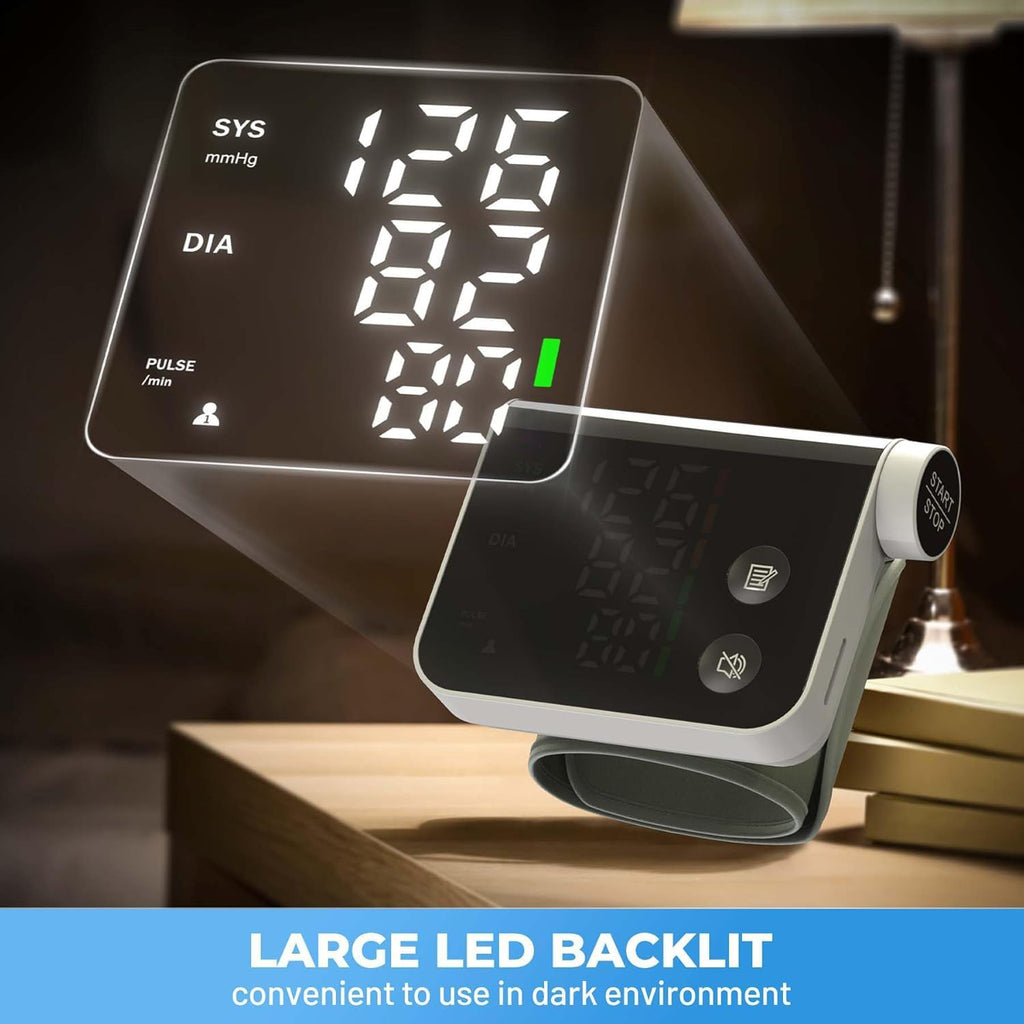 Wrist Blood Pressure Monitor with 240 Memory LED Display with Storage Bag