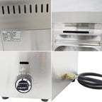 Gas Funnel Cake Fryer Stainless Steel LPG Propane Deep Fryer with Basket Commercial Single Tank Fryer for French