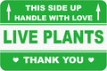 2x3 200pcs This Side up Handle with Love Live Plants Shipping Sticker