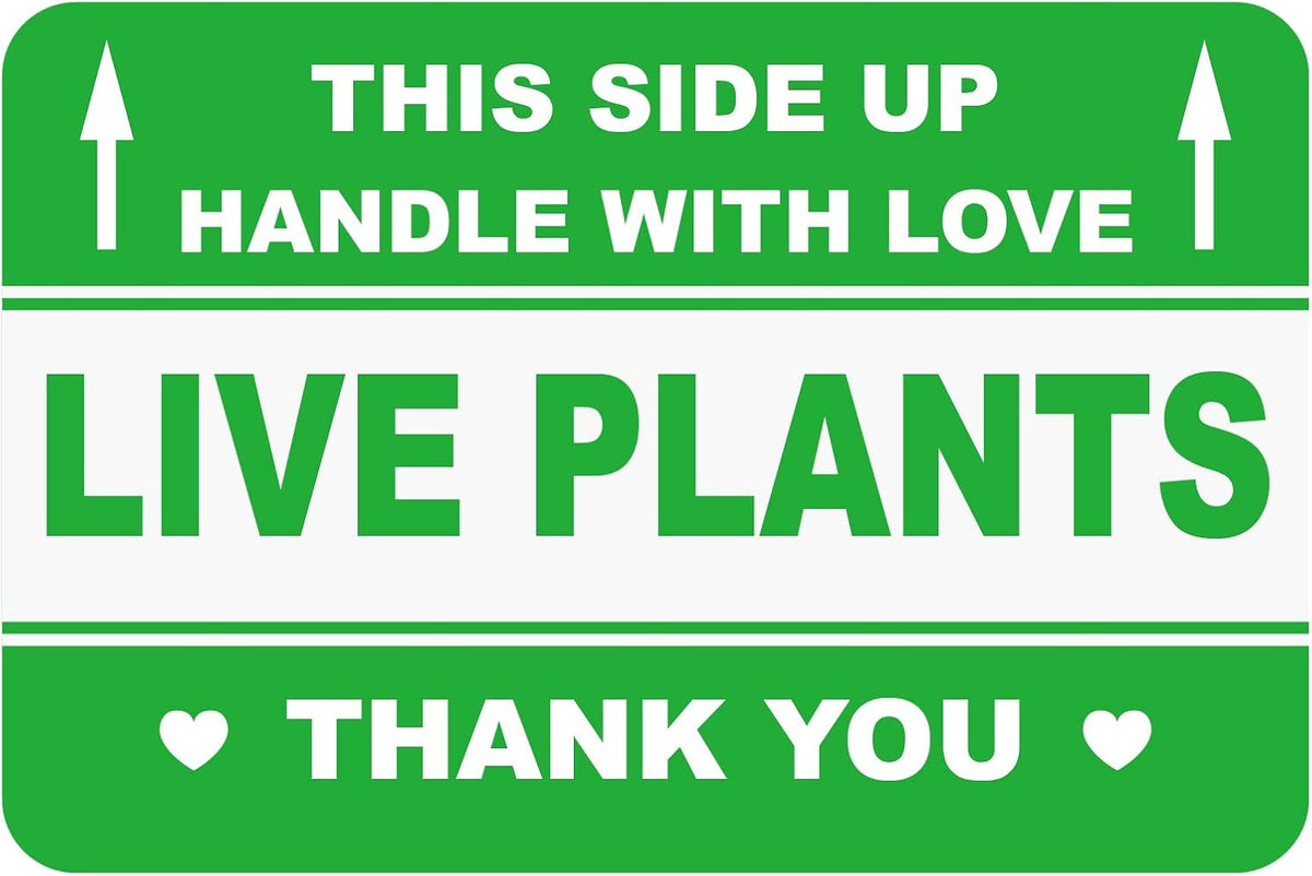 2x3 200pcs This Side up Handle with Love Live Plants Shipping Sticker
